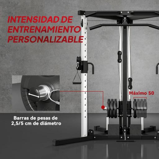 Máquina de Multiestación Musculación Entrenamiento Carga 120 kg 170x139x200 cm Negro [6]