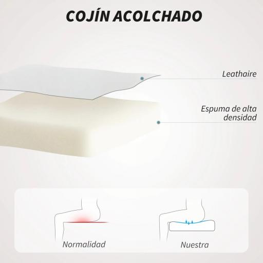 Silla de Escritorio Giratoria con Altura Ajustable Reposabrazos Respaldo Curvado Función de Basculante Blanco [4]