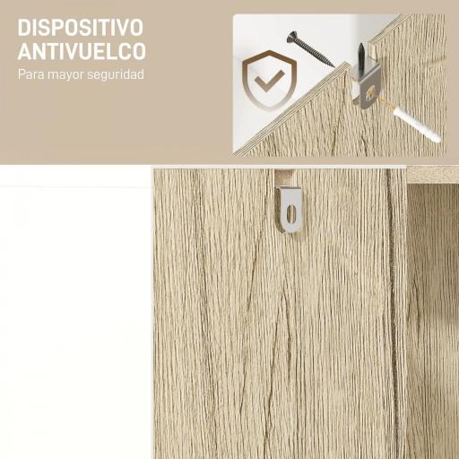 Mueble para Debajo del Lavabo Armario Bajo con 2 Puertas Estante y Patas de Acero 60x30x60 cm Roble y Blanco [5]