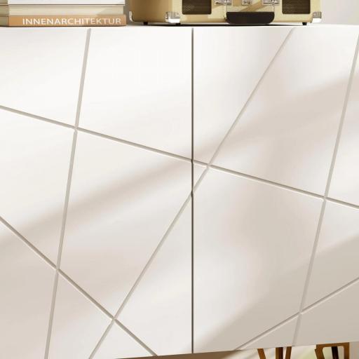 Aparador de Entrada con 2 Puertas y Estantes Ajustables para Cocina Sala 80x40x75 cm Blanco Brillo [3]