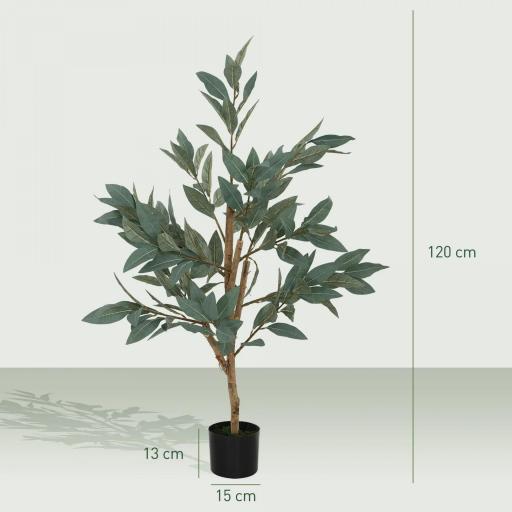 Árbol Artificial de Laurel 120 cm Decoración para Hogar Oficina Balcón Dormitorio Verde [1]