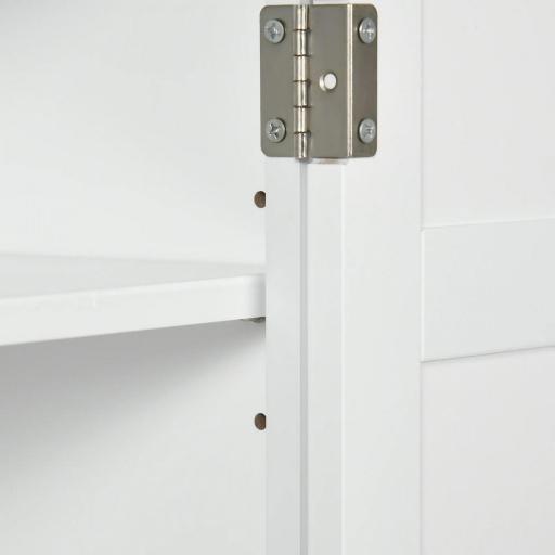 Mueble de Baño Colgar con Estantes Ajustables y Puertas con Cierre Magnético Armario de Pared 58x24x60 cm Blanco [7]