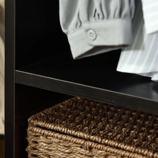 Armario Ropero con Ruedas Barra y Estantes para tener Ropa Colgada y Doblada 60x40x128 cm Negro [5]