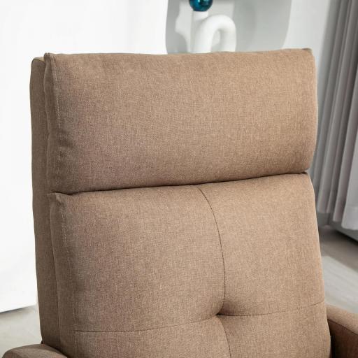 Sillón Reclinable Manual Sofá Individual con Reclinación hasta 155º Carga 150 kg Marrón [6]