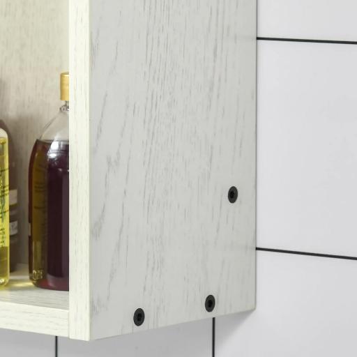 Armario con Espejo para Baño con Estantes Mueble para Baño Estilo Moderno 63x15x65 cm Blanco [7]