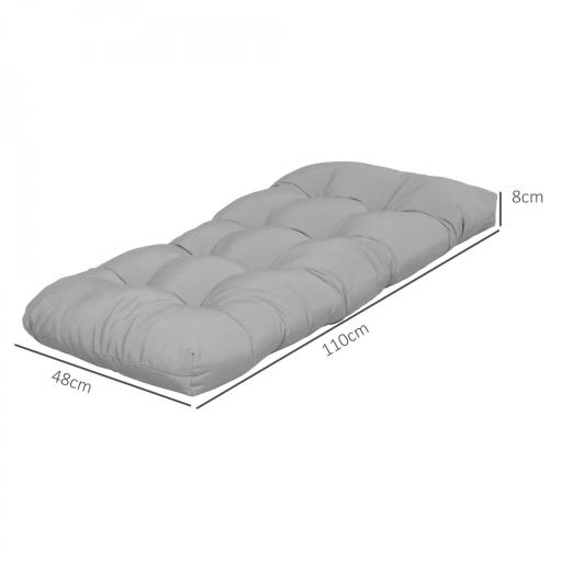 Cojín para Banco de 2 Plazas para Interior y Exterior con 8 Puntadas para Sillas Sofás 110x48x8 cm Gris [1]