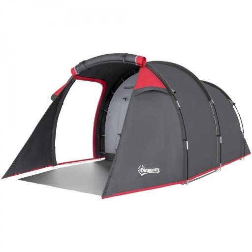 Tienda de Campaña Familiar 2-3 Personas Plegable Impermeable a Prueba de UV 20+ con Vestíbulo 426x206x154 cm Gris Oscuro [8]