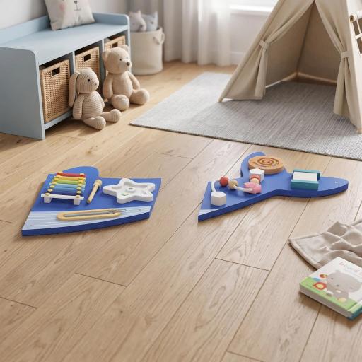 Tablero Sensorial Montessori Tema Ballena Busy Board Panel Sensorial Montessori 13 en 1 para Niños +2 Años Azul [8]