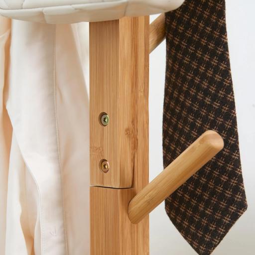 Perchero de Pie de Bambú, Perchero para Ropa con 8 Ganchos, Forma de Árbol, 49,5x49,5x178 cm, Natural [3]