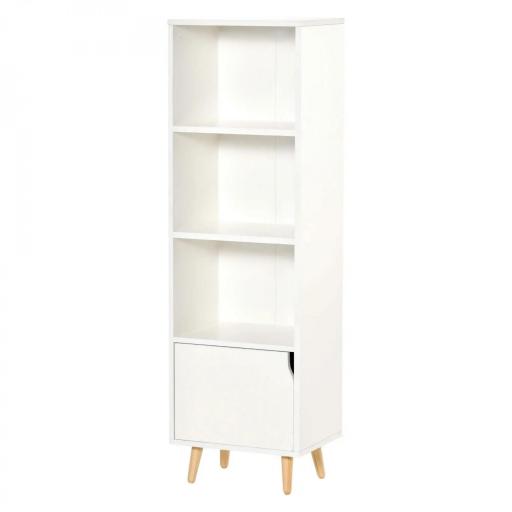 Estantería para Libros con 3 Estantes Abiertos Cajón Librería Moderno para Almacenamiento Juguetes 40x30x129,5 cm Blanco [8]