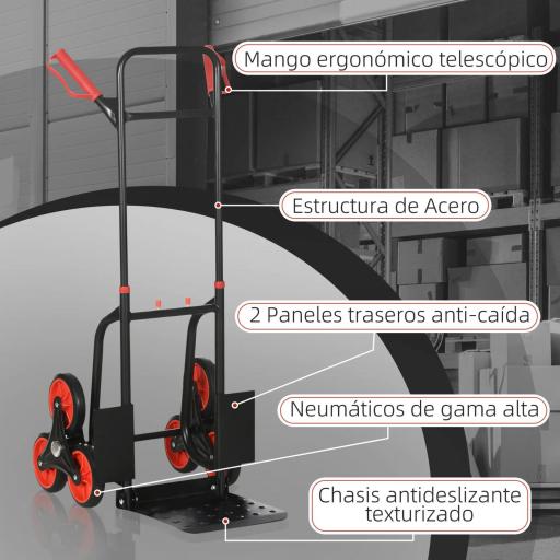 Carretilla Plegable para Escalera con Ruedas Carga 120kg Carretilla de Mano Portátil para Entrega Almacenes Mercado Viajar Mudarse [5]