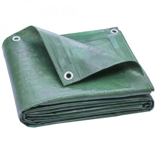 Lona Impermeable Exterior 6x8 m Toldo PE 90 g/m² Protección UV con Ojales Reforzados para Leña Muebles de Jardín Verde [9]