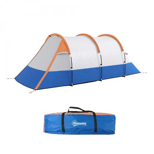 Tienda de Campaña para 3 Personas con 2 Habitaciones y Bolsa de Transporte Impermeable 420x200x150 cm Multicolor [9]