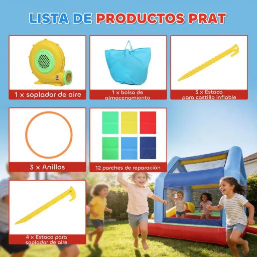 Castillo Hinchable para Niños con Soplador Tobogán Cama Elástica Piscina de Pelotas Juego de Aros Toldo [2]