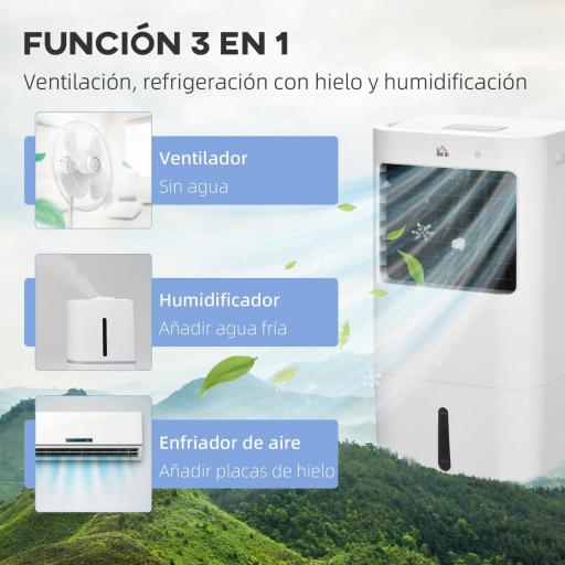 Enfriador de Aire Portátil Silencioso Aire Acondicionado con Pantalla LED y Control Remoto 32x37x74 cm Blanco [4]
