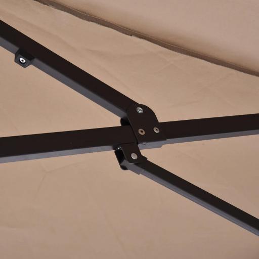 Sombrilla Doble para Jardín 455x265x238 cm Parasol Grande con Manivela Manual Protección Solar Color Café [5]