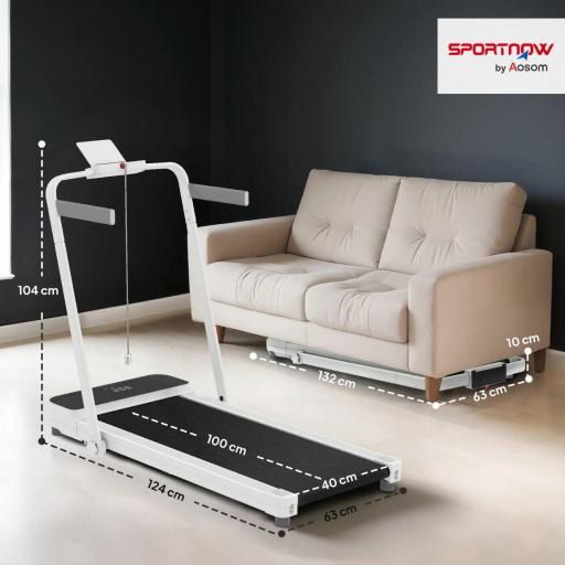 Cinta de Correr Plegable Inclinado Debajo del Escritorio con 2.5HP 0-12 KM/H Pantalla LED Control Remoto y Soporte [1]