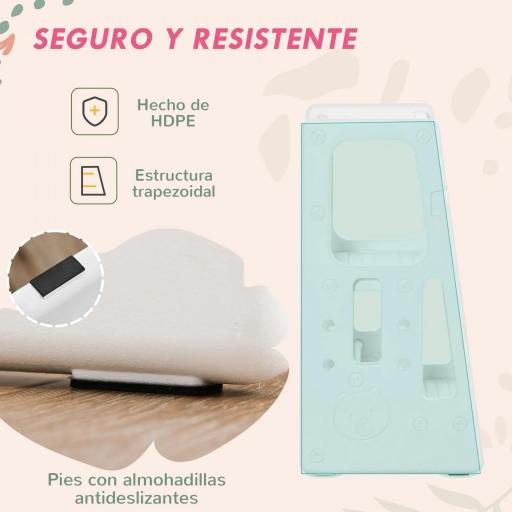 Torre de Aprendizaje para Niños Taburete Infantil con Altura Ajustable en 3 Posiciones y Plataforma Antideslizante para Cocina Comedor Baño 47x47x90 cm Blanco [7]