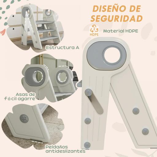 Torre de Aprendizaje Ajustable Escalera para Niños de +18 Meses Antideslizante para Baño Cocina Librería Gris y Blanco  [5]