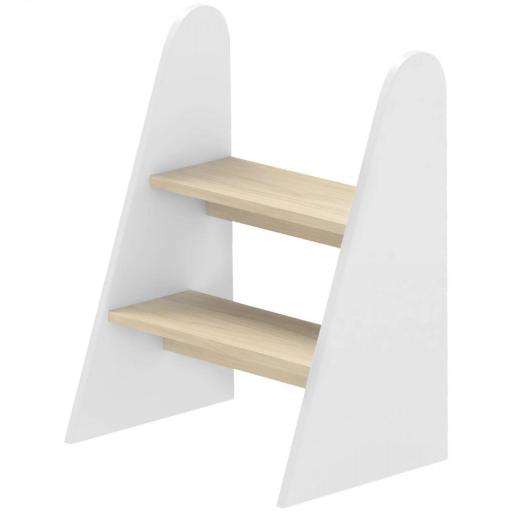 Taburete para Niños de 2 Peldaños Torre de Aprendizaje para Niños de +3 Años para Baño Cocina Librería Dormitorio Blanco [6]