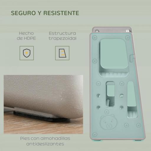 Torre de Aprendizaje para Niños Taburete Infantil con Altura Ajustable en 3 Posiciones para Cocina Baño 47x47x90 cm Gris [8]