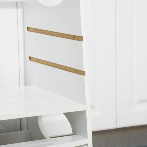 Torre de Aprendizaje para Niños con Pedal Altura Ajustable en 3 Posiciones y Barra de Seguridad 40x50x90 cm Gris [5]