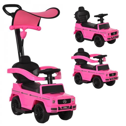 Coche Correpasillos para Niños de 1-3 Años con Licencia Mercedes G350 Capota Extraíble y Barandilla 85,5x40,5x95 cm Rosa [9]