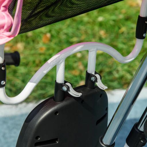 Triciclo Evolutivo para Niños +12 Meses con Toldo Plegable Mango de Empuje Telescópico y Cinturón de Seguridad Rosa [6]
