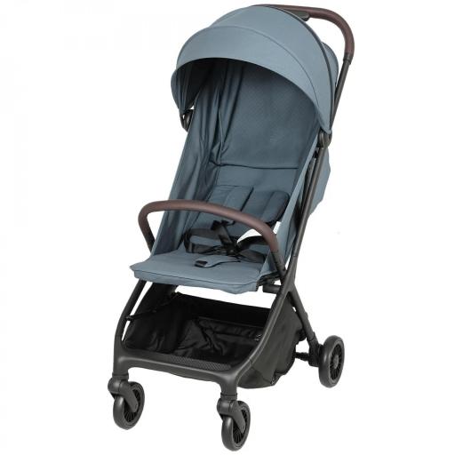 Carrito para Bebé Plegable Respaldo Reclinable Reposapiés Ajustable Capota Arnés de 5 Puntos Carga 15 kg Azul Oscuro [9]
