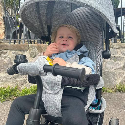 Triciclo para Bebés de +12 Meses con Mango de Empuje Telescópico y Desmontable Bolso para Mamá y Portabotellas Gris [9]