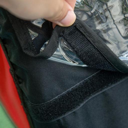 Remolque de Bicicleta para Niños +18 Meses con Cinturón de Seguridad Sistema de Amortiguador 140x88x90 cm Rojo [6]