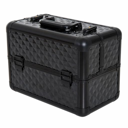 Estuche de Maquillaje Maletín para Maquillaje Organizador Cosméticos Profesional Caja de Belleza Portátil 4 Niveles 35.5x20x25.5cm Aluminio [9]