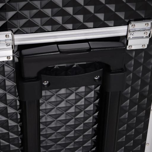 Maletín de Maquillaje Profesional con Cajón Maleta de Maquillaje con Ruedas para Viaje Trabajo 34x25x62 cm Negro [6]