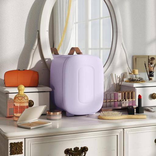 Nevera Pequeña Extrasilenciosa 4L 9V/240V para Enfriar y Calentar Mini Frigorífico 20,3x26,3x28 cm Violeta [4]