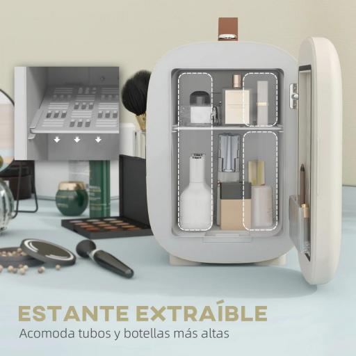 Nevera para Maquillaje 4L Nevera Cosméticos 9V/240V para Enfriar y Calentar Mini Frigorífico 20,3x26,3x28 cm Crema [3]