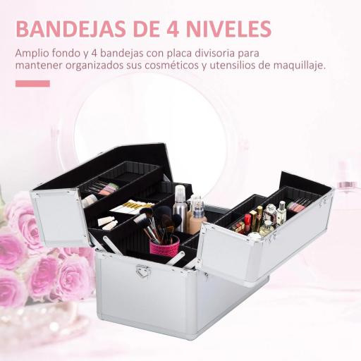 Maletín Maquillaje 36'5x24x29cm 3 Niveles Maleta Neceser Cosmetica Profesional [8]