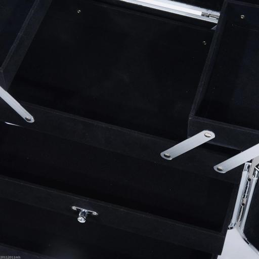 Maletín de Maquillaje Organizador Cosméticos Profesional Estuche para Maquillaje Caja de Belleza Portátil Varios Compartimientos 29x21x20cm Aluminio [5]