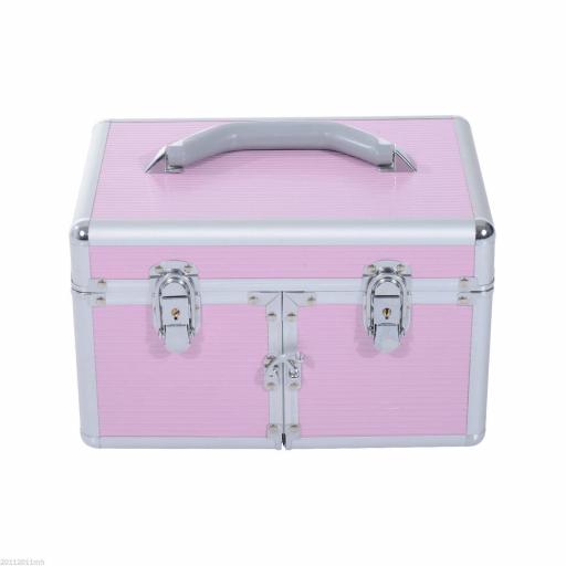 Maletín de Maquillaje Organizador Cosméticos Profesional Estuche para Maquillaje Caja de Belleza Portátil Varios Compartimientos 29x21x20cm Aluminio [8]