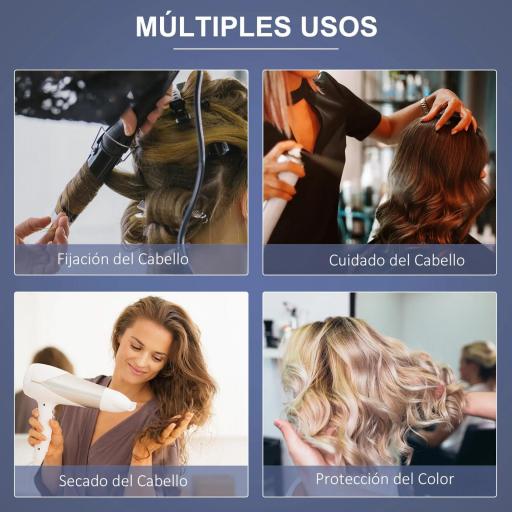Secador de Casco Profesional 1180W con Altura Ajustable Temperatura Regulable Temporizador Capucha y Ruedas Negro [3]
