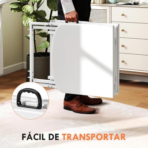 Camilla Masaje Plegable Portátil de 3 Zonas con Respaldo Ajustable Reposacabezas Reposabrazos 182x82x68 cm Blanco [4]