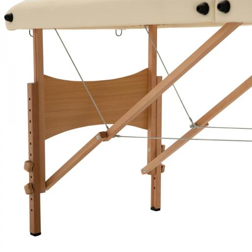 Camilla Plegable con Altura Ajustable 67-92 cm para Uso Profesional de Belleza Acupuntura y Fisioterapia 210x81 cm Crema [6]