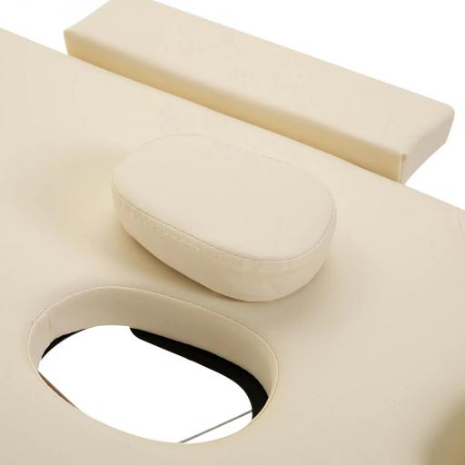 Camilla Plegable con Altura Ajustable 67-92 cm para Uso Profesional de Belleza Acupuntura y Fisioterapia 210x81 cm Crema [7]