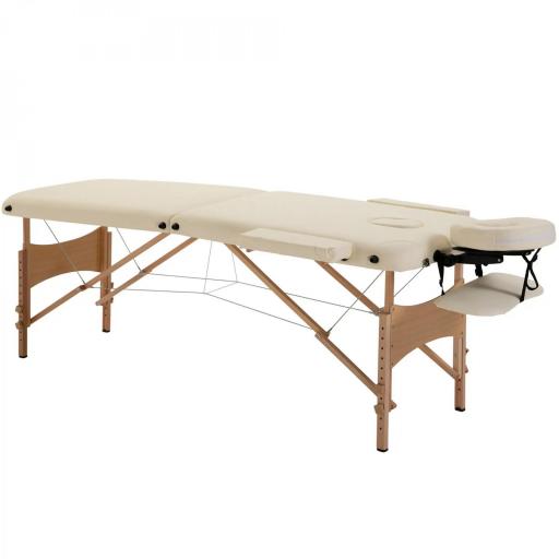 Camilla Plegable con Altura Ajustable 67-92 cm para Uso Profesional de Belleza Acupuntura y Fisioterapia 210x81 cm Crema [9]