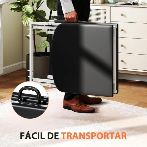 Camilla Masaje Plegable Portátil de 3 Zonas con Respaldo Ajustable Reposacabezas Reposabrazos 182x82x68 cm Naranja [3]