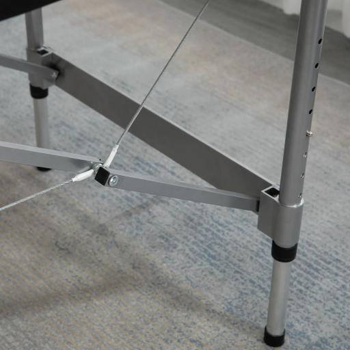 Camilla de Masaje Plegable con Altura Ajustable en 7 Posiciones Reposacabezas y Apoyabrazos 186x71x62-83 cm Negro [6]