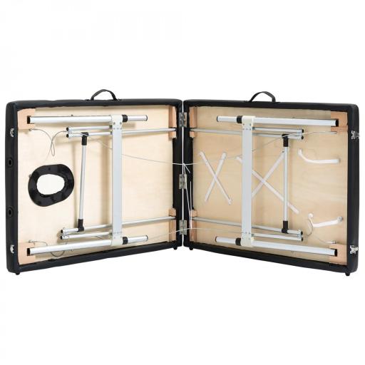 Mesa de masaje plegable portátil con bolsa de transporte carga máx 225 Kg altura ajustable 185x70 cm Negro [2]