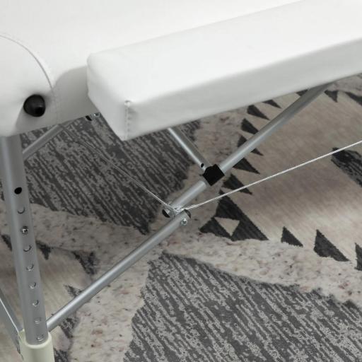 Camilla Masajes Portátil Plegable y Profesional en Aluminio Blanco 215x60x61-84 cm [1]