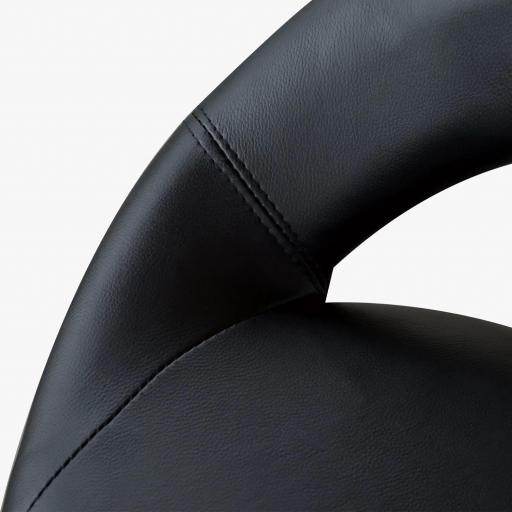 Taburete Giratorio de Trabajo Taburete de Oficina Ajustable en Altura PU+Metal Negro 50x54x(66-78) cm [4]