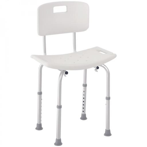 Silla para Ducha con Respaldo Altura Regulable y Antideslizante Carga 136 kg para Ancianos y Discapacitados [9]