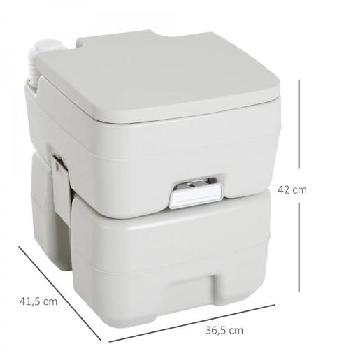 Inodoro Portátil Químico Baño Móvil WC 20L con Extraíble Tanque de Aguas Residuales y Tanque de Agua para Camping Viaje Ancianos Caravana Barco con Cisterna Carga 147 kg 41,5x36,5x42 cm HDPE [1]